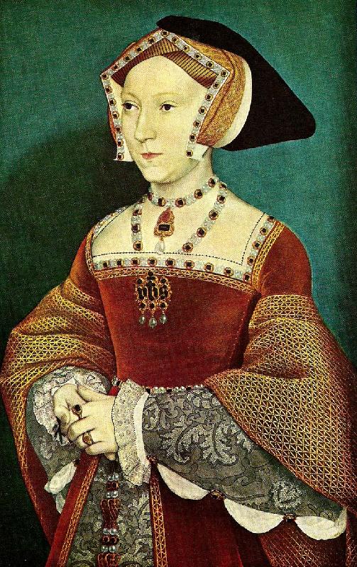 Hans Holbein i rod sammetsklaning med parl-och rubinbesattning Germany oil painting art